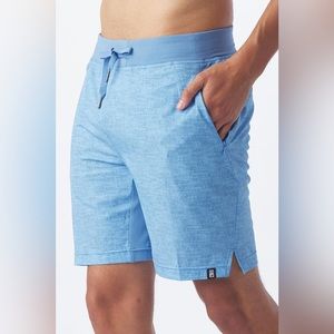 Acadia Shorts- Denim Blue Static Print